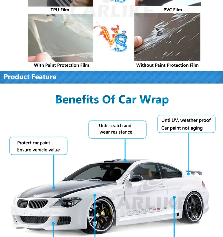 Car Transparent Protective Film Clear Vinyl Wraps Sticker Car Body Protector C 
