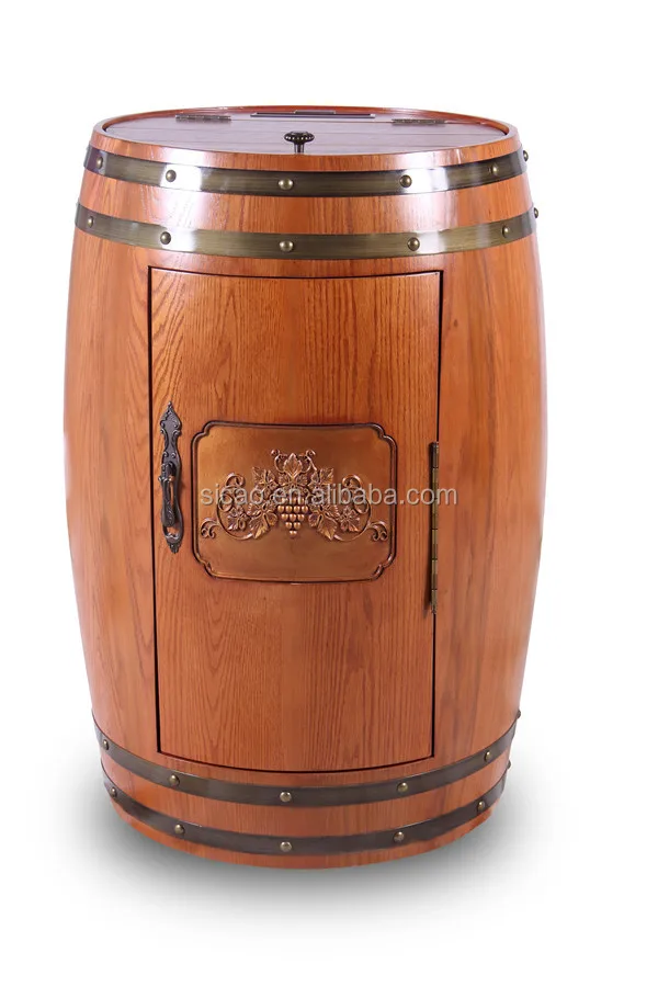 18 Bottles Barrel Shape Wood Mini Fridge Corner Wine Fridge With Custom Logo Color Buy Wood