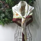 Young girl latest fashion 100% silk square scarf with fringe