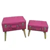 New Arrivalcolorful design pink antique european style fabric ottoman bench stool for sale