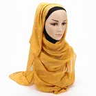 India Women Hot Drilling Hollow Out Plaid Cotton Blended Muslim Head Scarf Hijab Wholesale