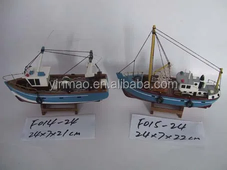 Wooden Boat Model Set Material Zhejiang Fishing Trawl Fishing Boat