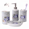 Flower ceramic bathroom accessory store jar china manufacturer