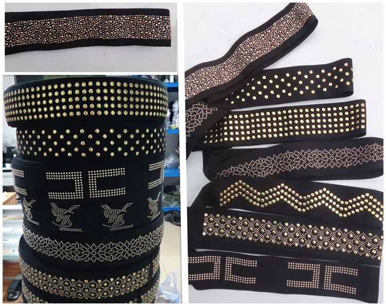 Factory outlet roll textiles lace ribbon printing rhinestone motif automatic hot fix tape machine