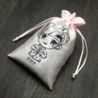 Pink Satin Drawstring Bag, Satin Jewelry Pouch