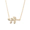 925 silver women jewelry dainty gold leaf necklace