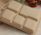 Disposable Round Plate White Compostable disposible biodegradable bagasse tableware 3-Compartment Plates