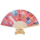 23cm natural Bamboo both-side Printing paper with your own logo manual hand fan