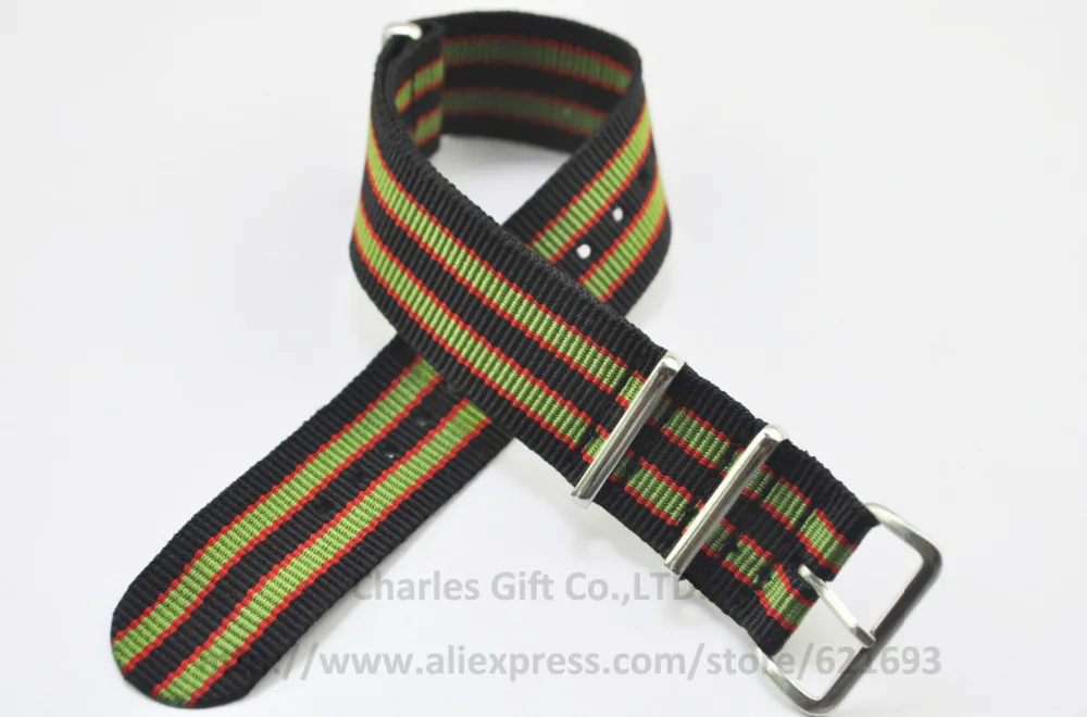 Hot New 1PCS High Quality 22MM Nylon Watch Strap Band NATO Straps Zulu straps Multicolor Waterproof Watch Strap