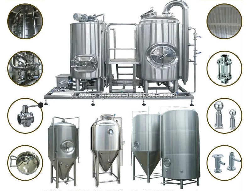 Stainless Steel 500L Beer Brewing System 500L Brewery Factory Equipment