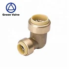 Green valves 1/2 Inch Push Fit Elbow 90 Degree Push to Connect Plumbing Fitting for Copper