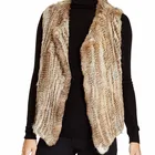 Fashion Women 2017 Fur Gilet/Rabbit Knit Winter Fur Vest