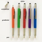 Tonglu plastic Screwdriver Ruler Level Touch Stylus Ball pen 6 in 1 Multifunction Tool Pen