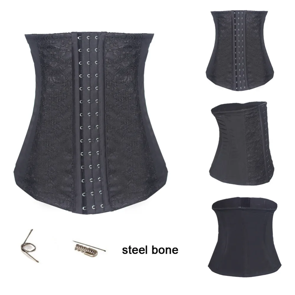 Plus Size S-6XL Black Beige Lace Corselet Sexy Underbust Steel Boned Corset Women Waist Training Corsets Shaper Gothic Bustier C