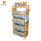 MX-WB066 advertising wood and metal material supermarket wooden shelf for baby food