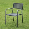 Stock Black Outdoor Aluminum Steel Framed Plastic Chairs Balcony Chair Stackable