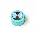 Pure round metal cookie tin box, transparent pvc window