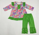wholesale boutique girl clothing baby fashion print dress set
