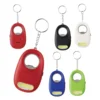 Innovative new multi-function travel personal mini cute carry-on blank logo round plastic led COB torch bottle opener key chain