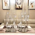 Hot sales 92 cm tall crystal glass tubes candelabra