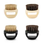 JDK Barber Round Boars Hair Beard Brush with Plastic Handle Salon Supplies Custom Logo