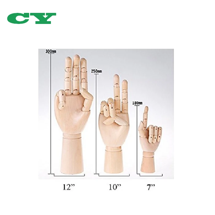 wooden sectioned opposable articulated hand figure manikin hand