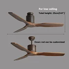 Fan Wood Modern Nordic 3 Wooden Blades Ceiling Fan With Remote Control Attic Room Fan Ventilador