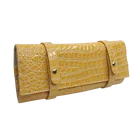 PU leather croco Functional ring velvet travel small jewelry roll bag