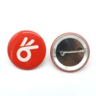 Promotional custom logo metal tinplate tin button badge safety pin