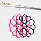 XunZe colorful display plastic velvet flocked hangers for scarves ties
