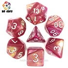 2018 Rose Red and Gold Color Digital Dice Set, Plastic Acrylic Game Dice for d d and Board Games