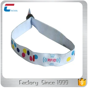 use mifare plus s 1k adjustable rfid fabric woven wristband