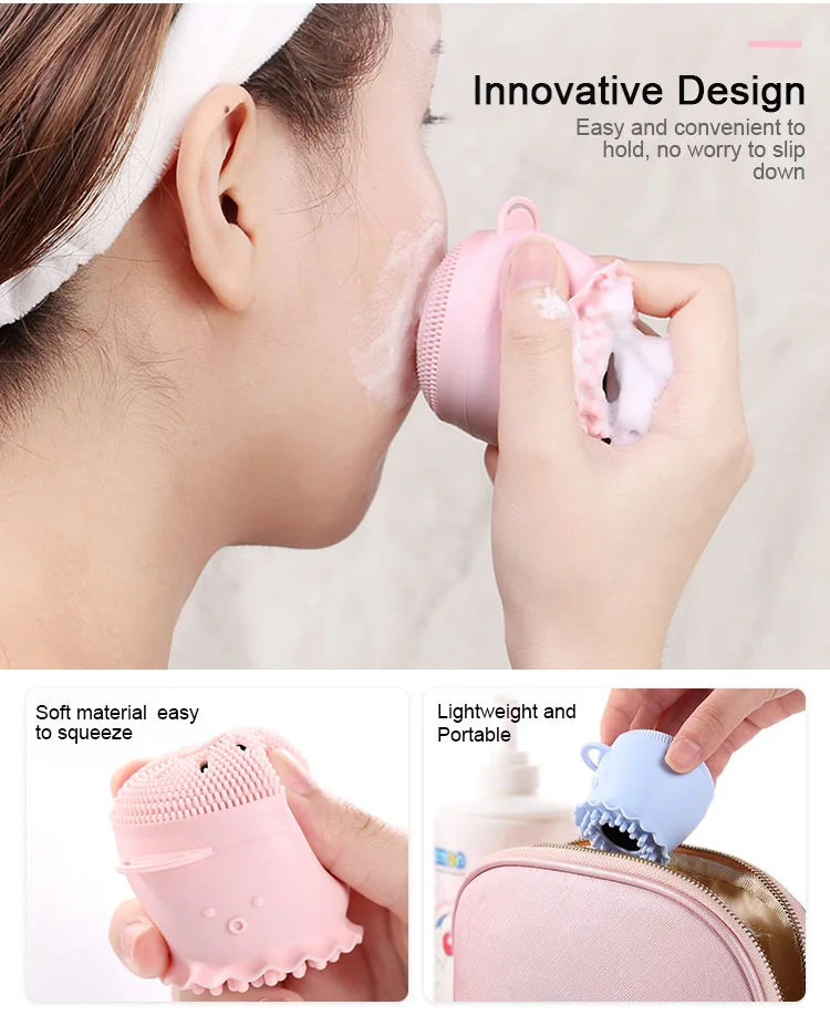 New Design Hot Sale Safety Soft BPA Free Silicon Face Cleansing Brush