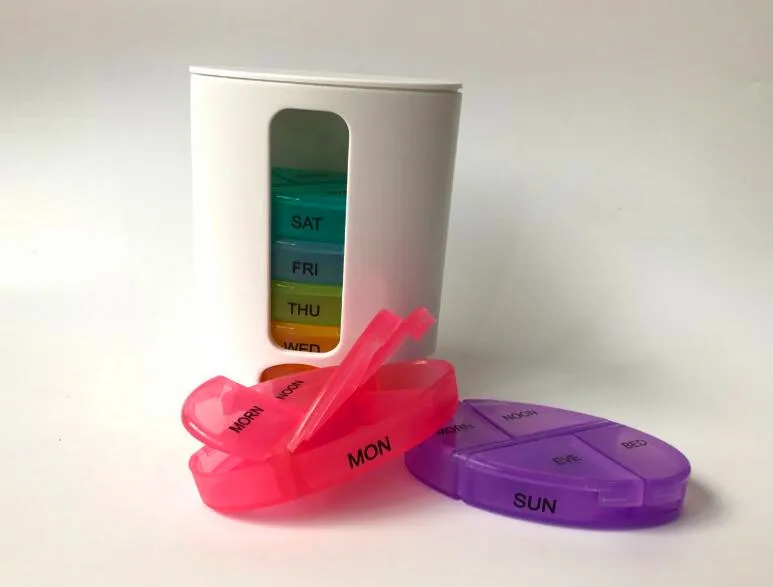 New design 7-day Oval pill organizer 7 day pill box pills dispenser