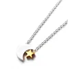 Yiwu Meise Adorable Stainless Steel Moon and sun gold and silver ladies necklace