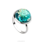 Fashionable epoxy resin dried flower rings accessories