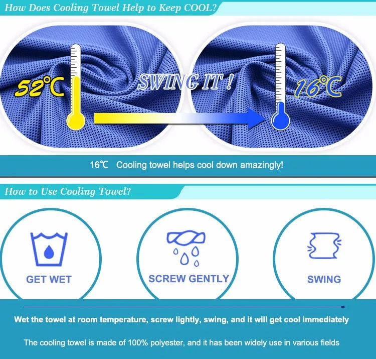 special designed sport ice cold towel for athletes