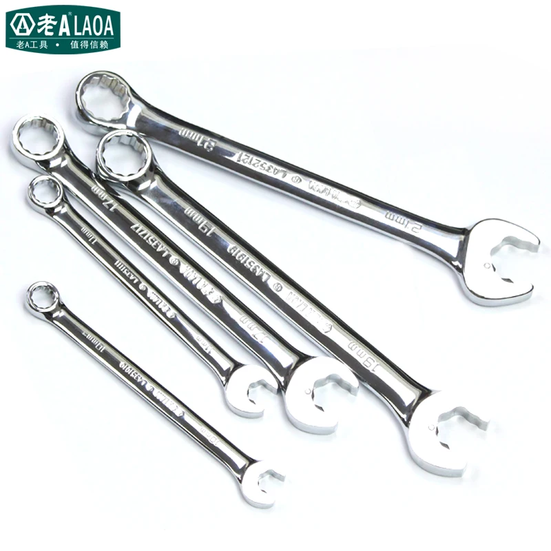 11mm 1pcs Cr-V Material Car Hand Tool and More High Torque Perfect for Repairing Bicycle LAOA Special Open End Ratcheting Wrench Each Machinery
