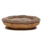 Faux Suede Tipped Berber Round Dog Bed