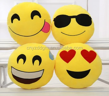 custom whatsapp emoji pillow cushion yellow round emoji emotion