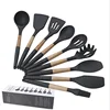 Wholesale 9pcs Non-slip Handle Cooking Tools Silicone Kitchen Utensils