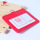 High Quality PU Leather Red Rectangular 85 x 60 mm ID / IC Card Holder Sleeve