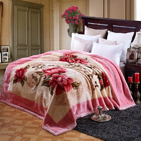 Super Soft Dubai Raschel Blanket China Factory With Beautiful Flower