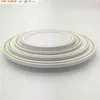 Wedding High Quality 10 Inch White Plastic Plate With Gold Trimmed