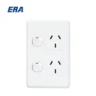 Australian Horizontal Double switched plug and socket outlet
