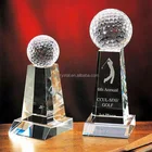China madufacture supply, sports theme k9 crystal golf trophies