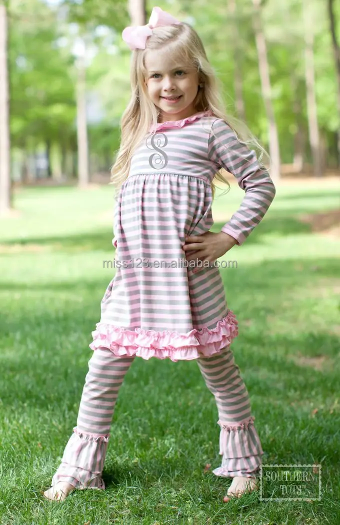 Fashion Little Girls Ruffle Tunic Top Children Fancy Tunic Top With