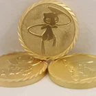 China suppliers custom wholesale crafts brass copper zinc alloy casting plate golden souvenir laser 3D OEM logo gold coin