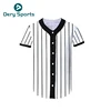 sublimation striped baseball jersey shirts custom printing 100% polyester baseball uniform