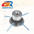Line trimmer head for hedge trimmer tractor